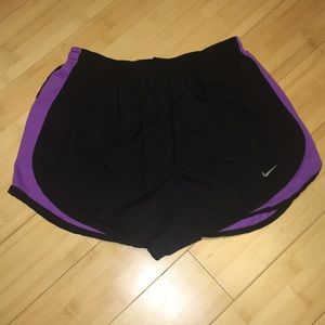 Black textured/purple Nike Running Shorts